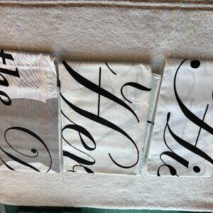 BRAND NEW w/o Tags Set of Three Queen Size Pillow Cases HIS, HERS, THE DOG